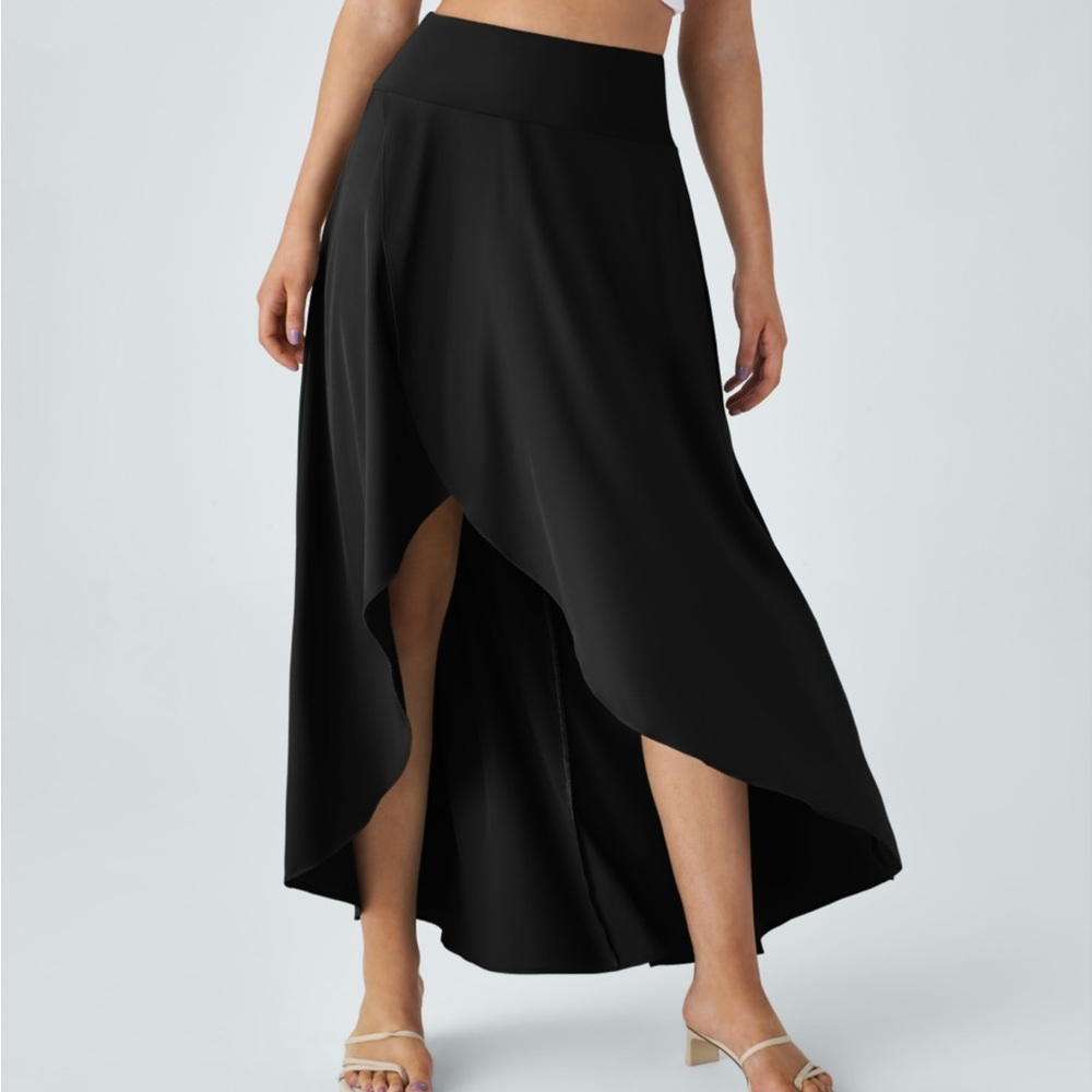 Halara Breezeful High Waisted Low Ruffle Maxi Skirt Size L